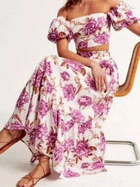 Abercrombie Maxi Skirt Purple Floral